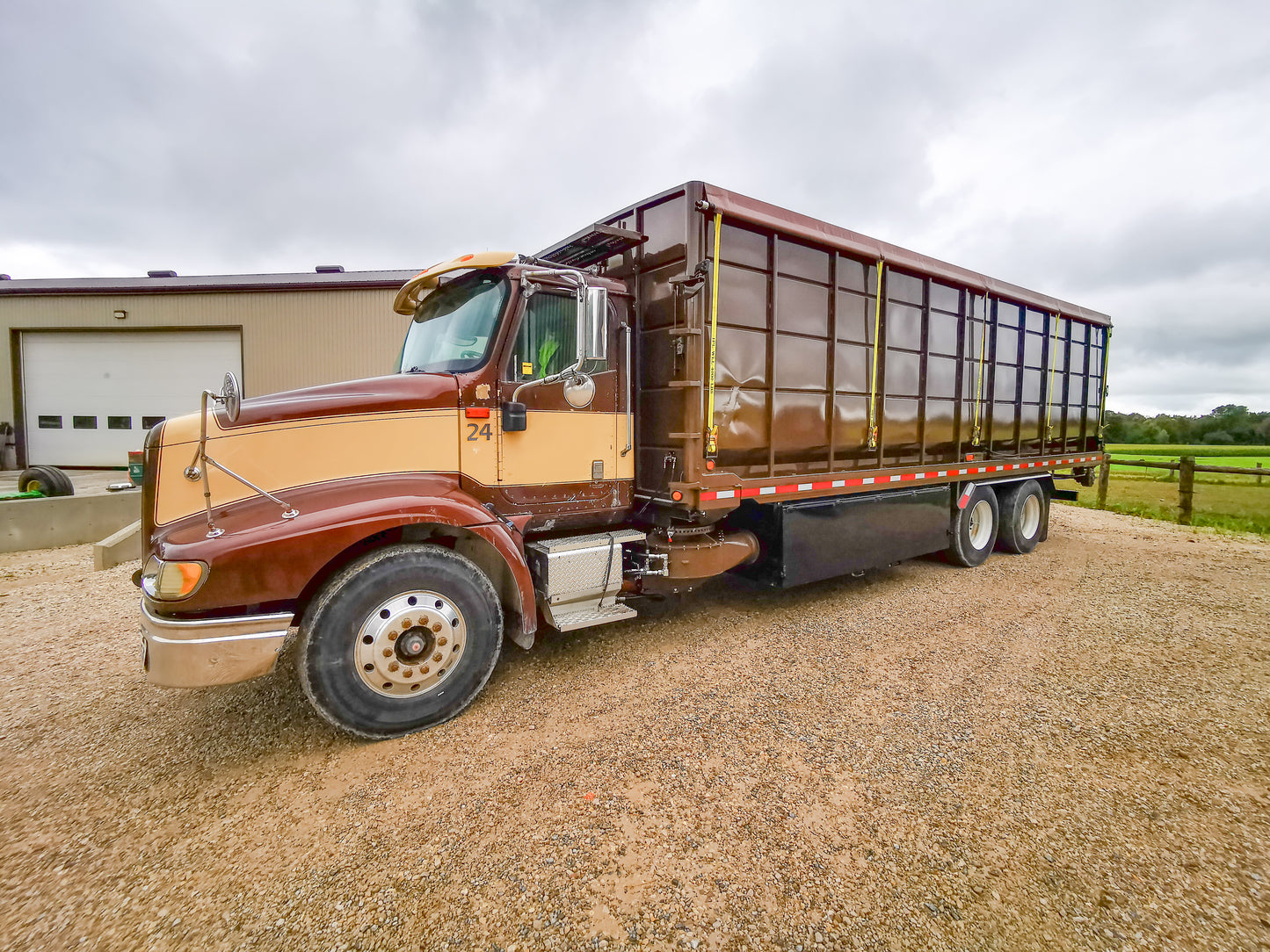 Truck Mounted Wood Chip Container and Blower