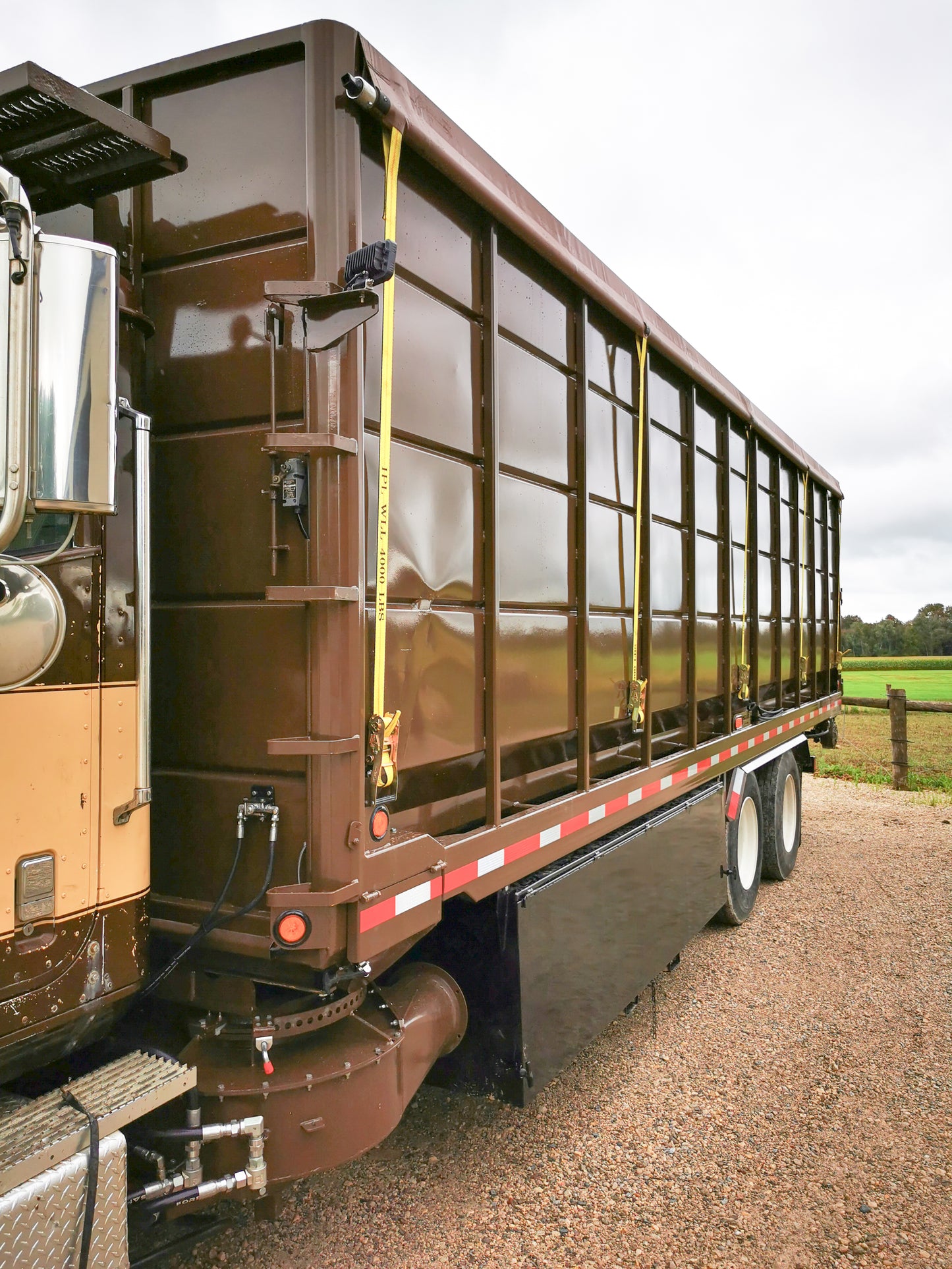 Truck Mounted Wood Chip Container and Blower