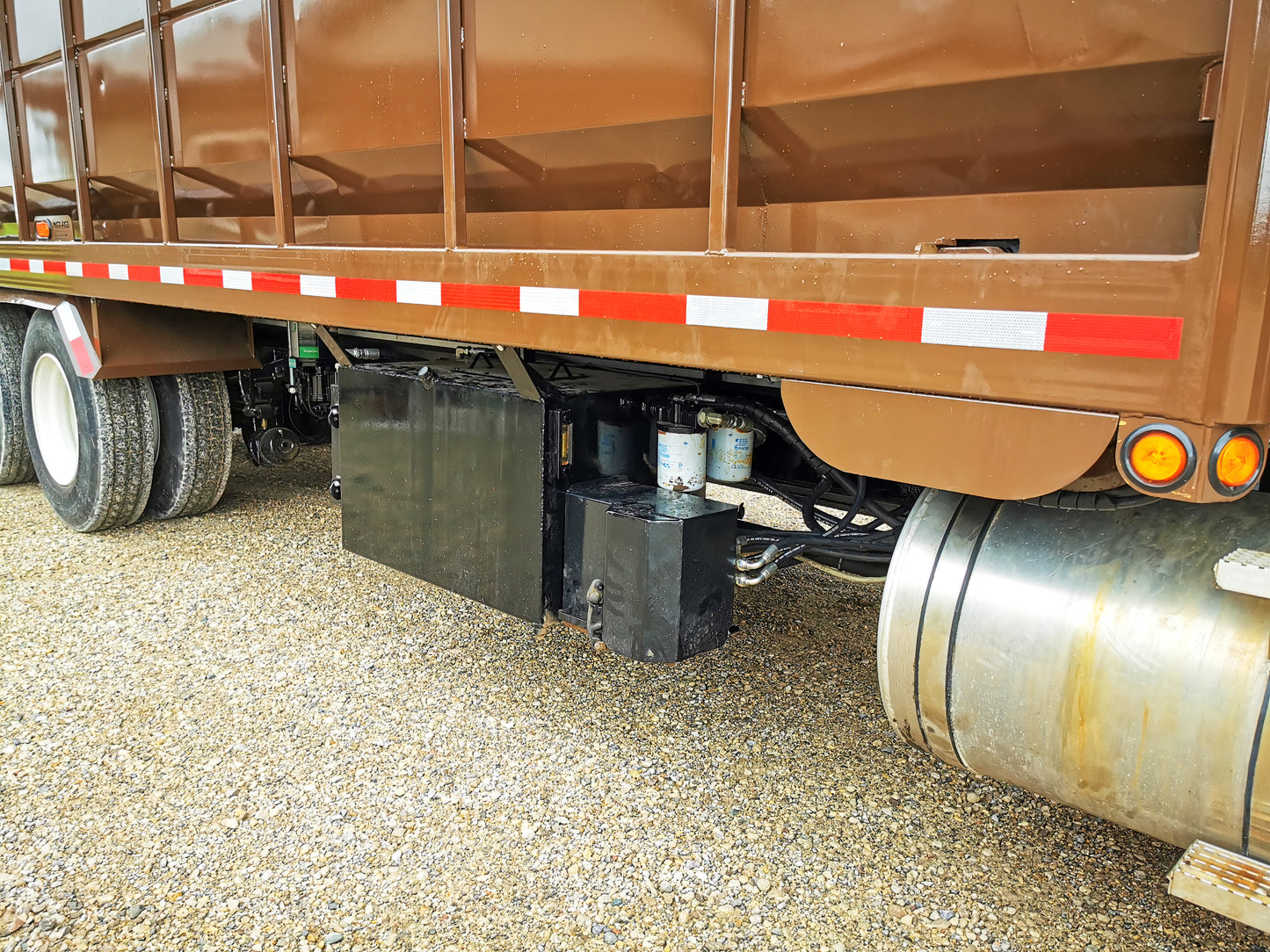 Truck Mounted Wood Chip Container and Blower